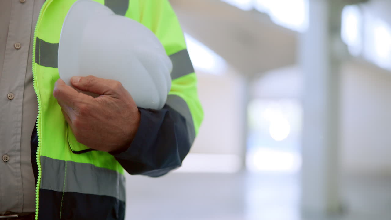 Construction worker with hard hat