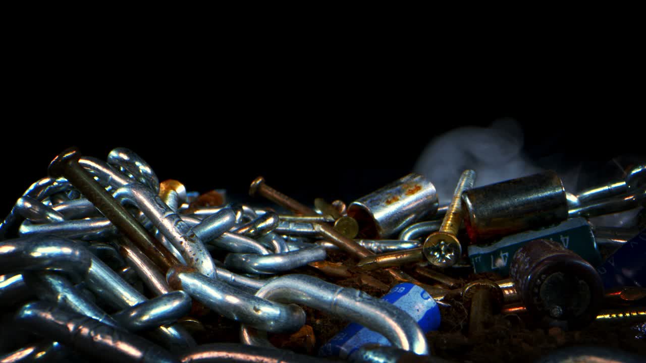 금속 사슬 가까이에서