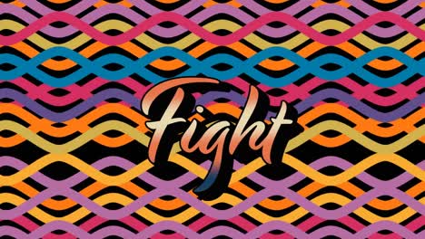 Animation-of-fight-text-over-colorful-graphics-and-shapes