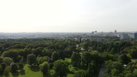 city poznan, poland with cytadela park in the foreground