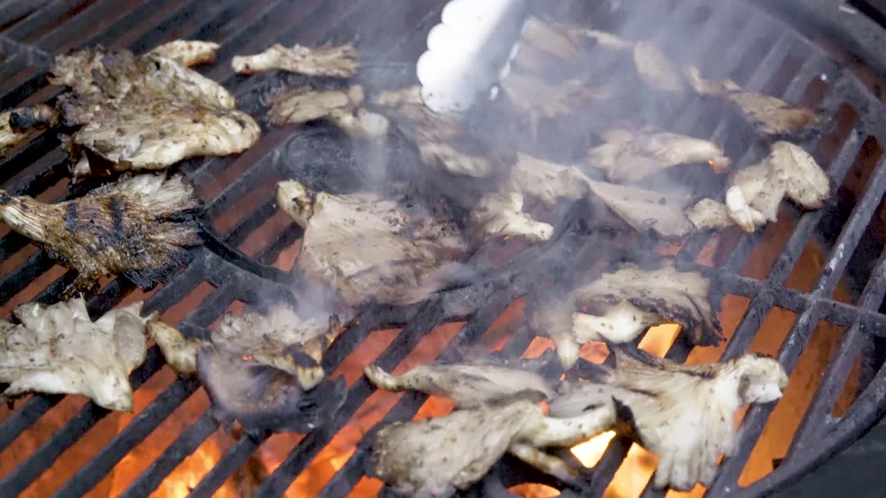 Oyster Mushrooms on the Grill