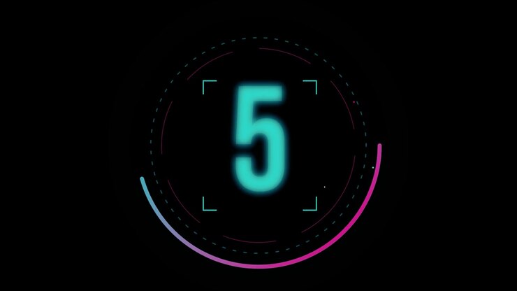 Digital Countdown Timer with Neon Circular Interface
