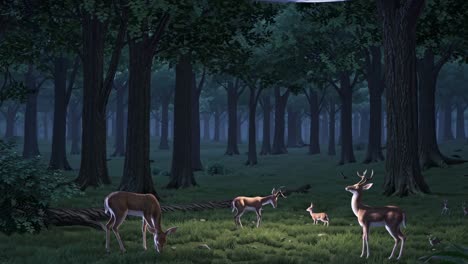 deer in forest with ufo