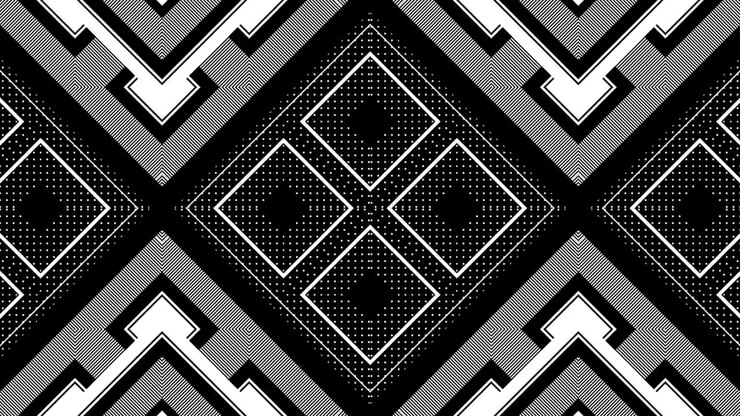 Abstract Geometric Pattern Animation with Pulsing White Lines