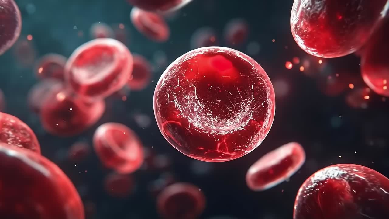 glóbulos rojos en una vena