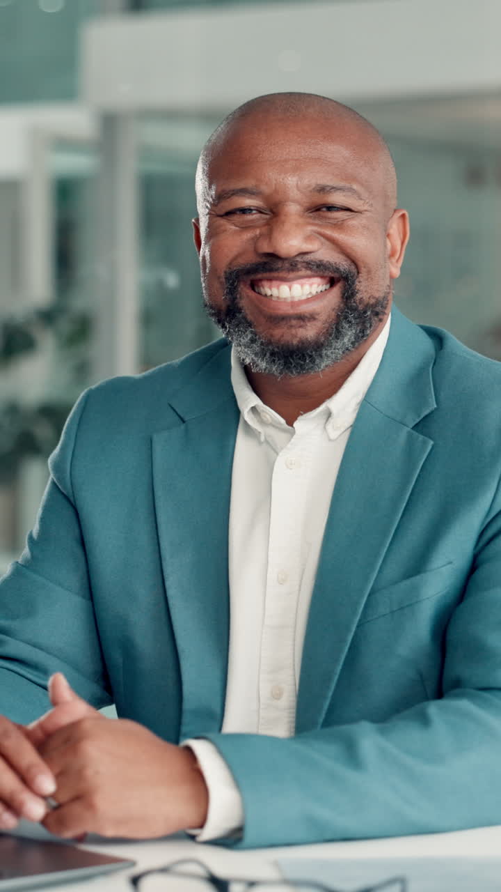 Smiling African American Businessman Looking at Camera