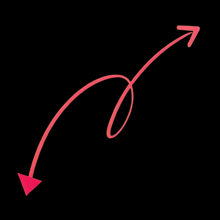 Animated Red Spiral Arrow Pointing Up and Down