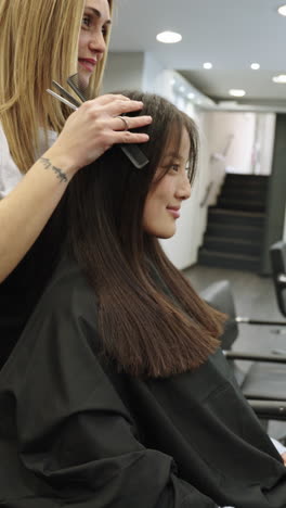 haircut at a salon