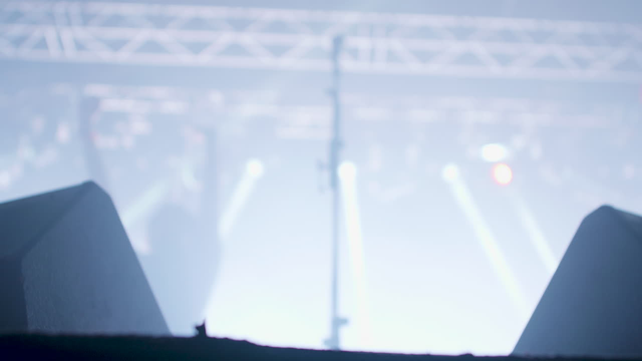 Concert stage with lighting and speakers