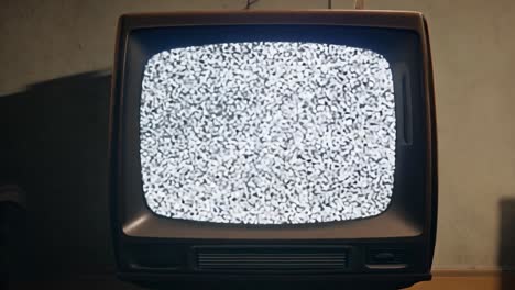 vintage television with static