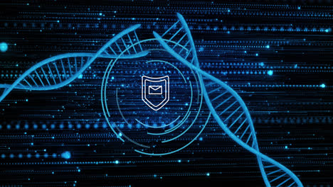 Digitale-Animation-Sechseckiger-Formen-In-Nahtloser-Bewegung-Vor-Rundem-Scanner-Und-Datenverarbeitung