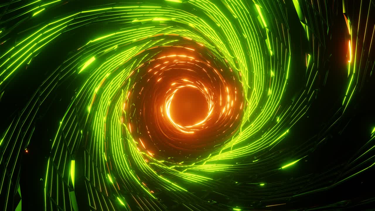 4k 3D animation. Flight in abstract sci-fi tunnel seamless loop. Futuristic motion graphics, high tech background
