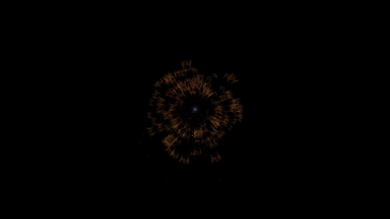 Grafica animata di fuochi d'artificio con sfondo notturno.