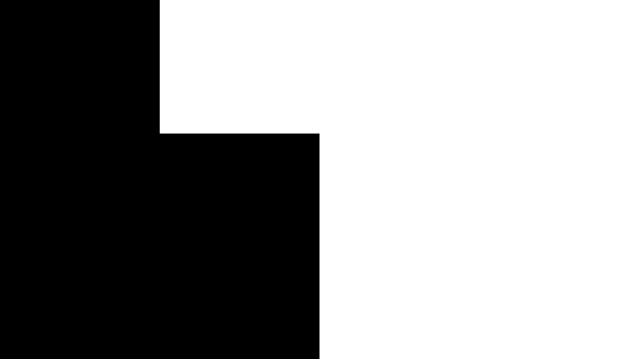 Transición Abstracta de Forma Blanca en Expansión sobre Fondo Negro