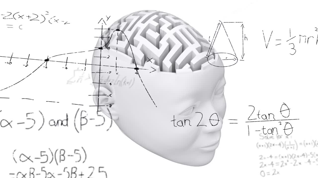 animación del cerebro con tecnología y procesamiento de datos
