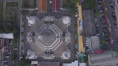 aerial view of wat saket (golden mount) in bangkok, thailand