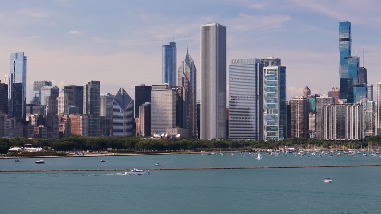 Chicago Skyline View from Lake Michigan