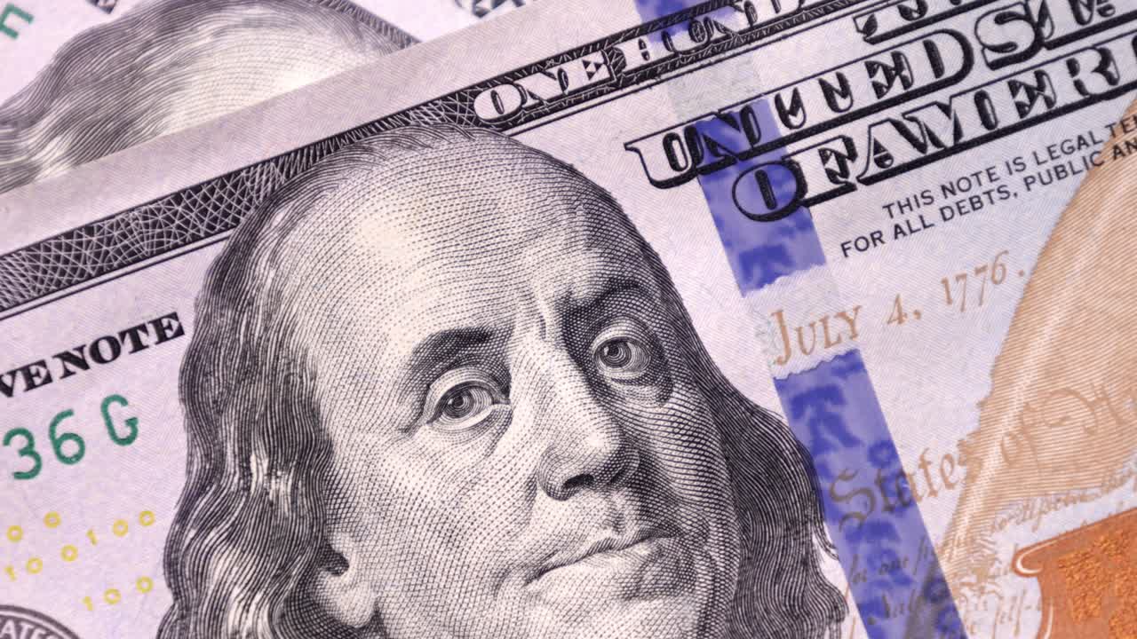 미국 달러 (usd), 지폐, 종이 돈, 지폐, 100 달러, 환율, 통화.