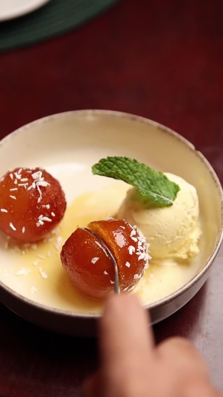 Gulab Jamun with Ice Cream