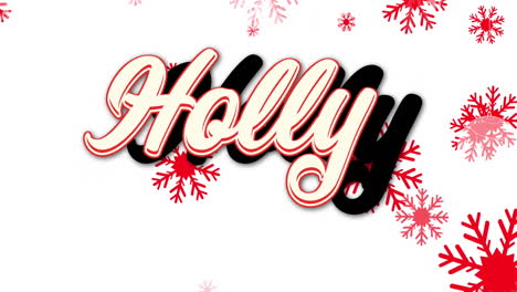 animación de saludos de navidad texto y decoraciones de navidad.