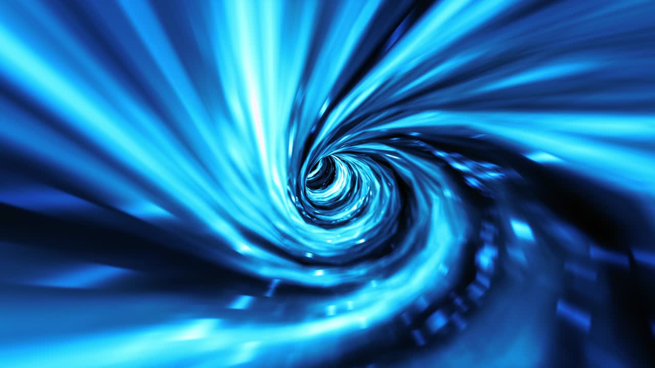 espiral azul abstracto brillante hiperespacio túnel de deformación líneas voladoras movimiento e iluminado azul efecto de luz de matriz futurista en el túnel fondo de neón futurista, líneas brillantes ultravioletas, rayos láser, velocidad
