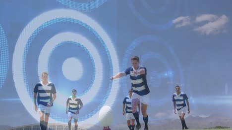 Animation-Der-Digitalen-Schnittstelle-über-Rugby-Team