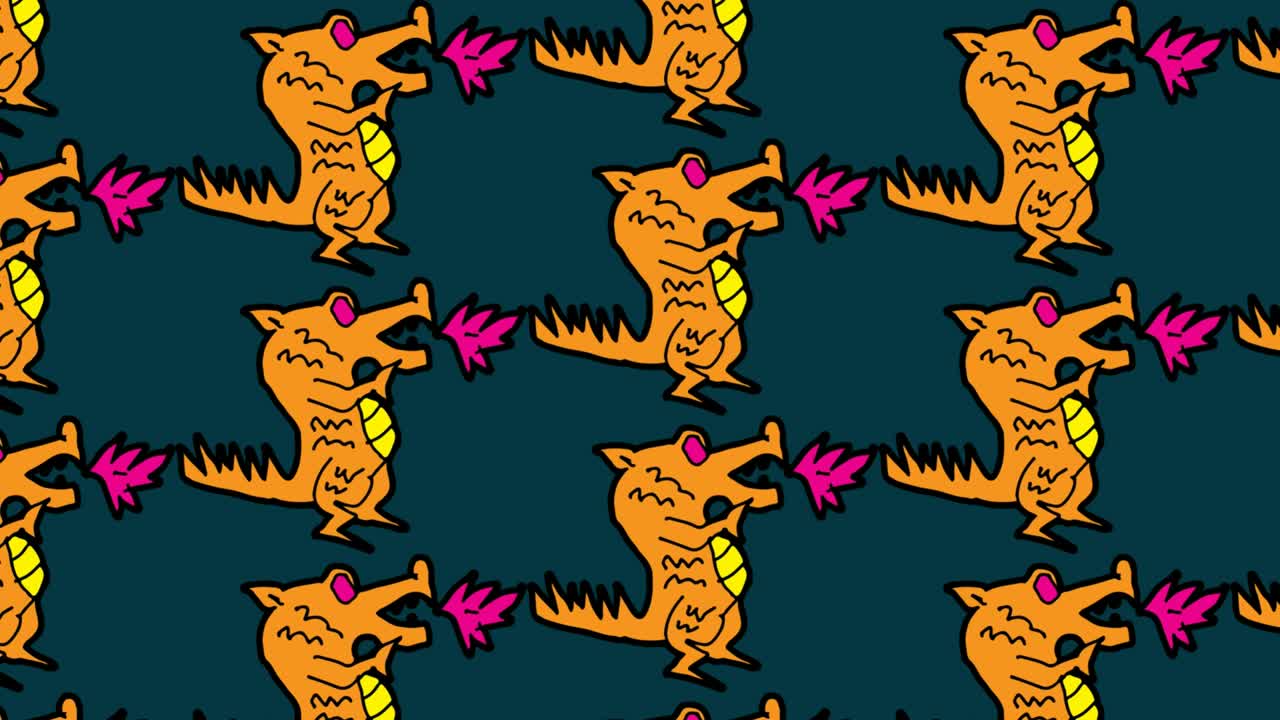 niños dibujando arte pop fondo sin costuras con tema de dragón