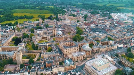 aerial oxford england city establishing shot cinematic drone