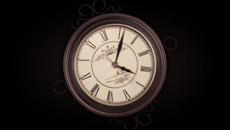 vintage clock time ticking with acceleration