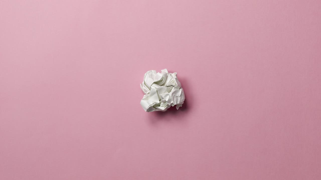 bola de papel arrugada parada de movimiento conjunto animado de iconos y signos.