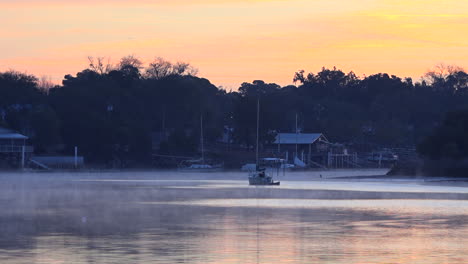 A-harbor-with-boats-at-sunset-in-Venice-Florida