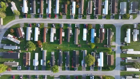 mobile home trailer park in poor, low income america