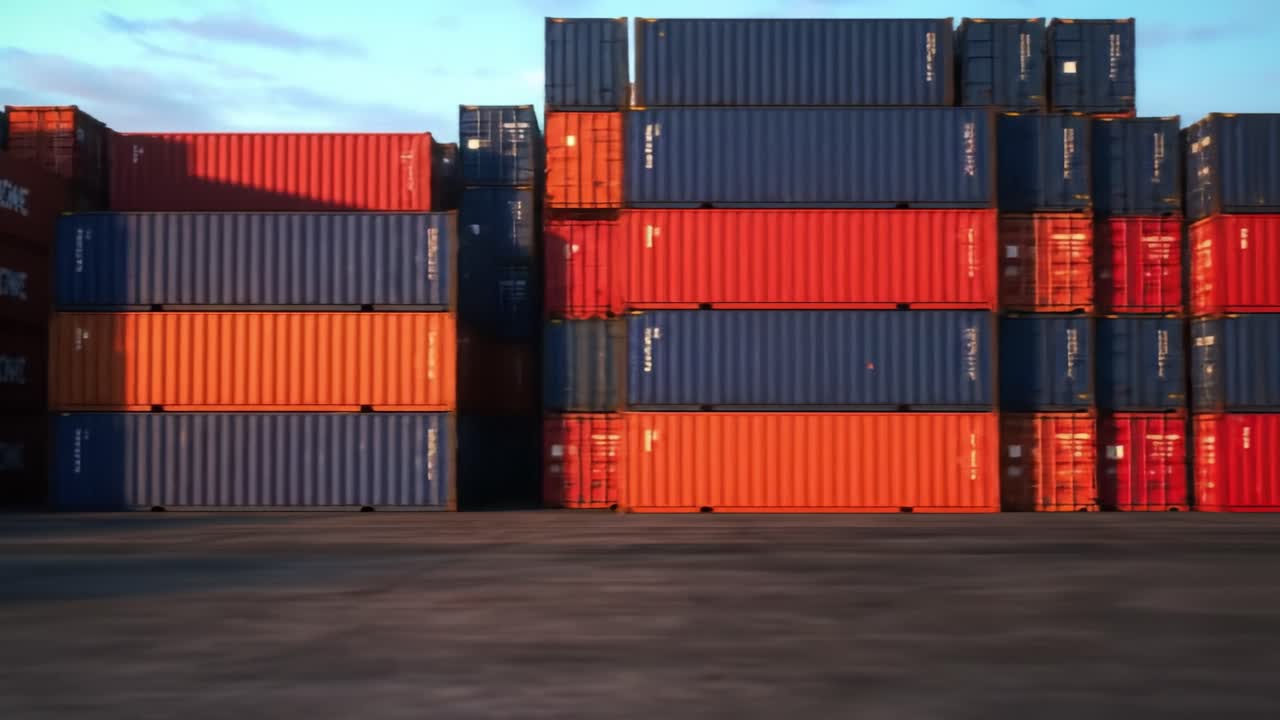 A Stacked Display of Colorful Shipping Containers in a Warehouse Setting Showcasing Organization and Industrial Design in an Urban Environment