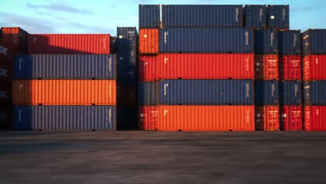 a stacked display of colorful shipping containers in a warehouse setting showcasing organization and industrial design in an urban environment
