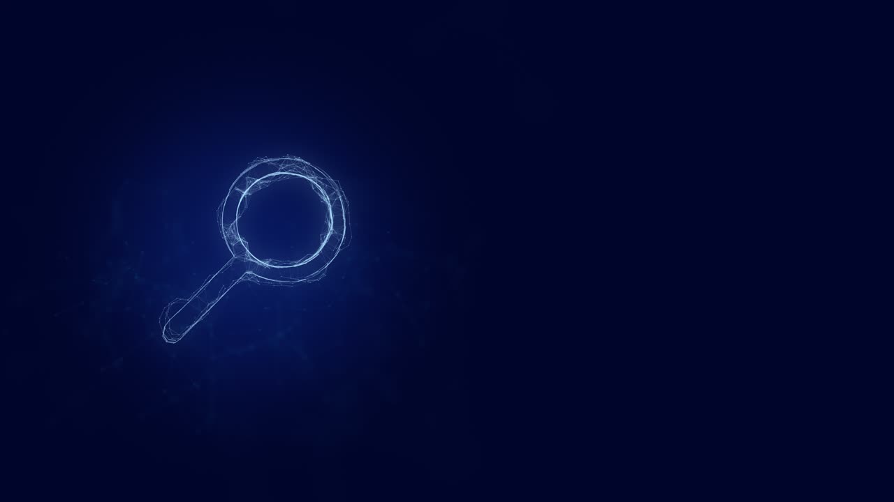 Search line icon with plexus effect. Connected lines with dots. Lines plexus