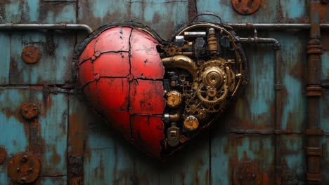 steampunk heart mechanical design