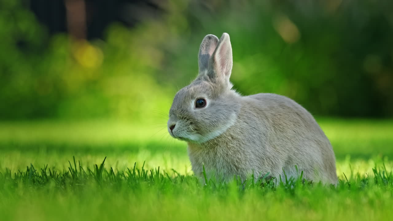 conejo gris en un prado