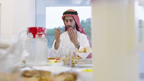 muslim family having a ramadan feast