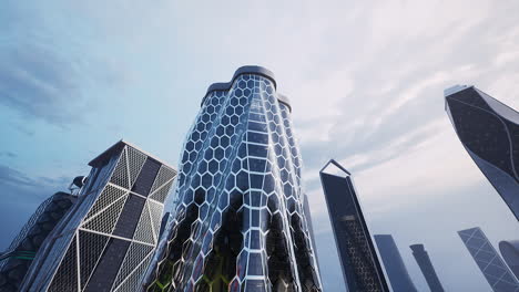 futuristic skyscrapers in a modern city