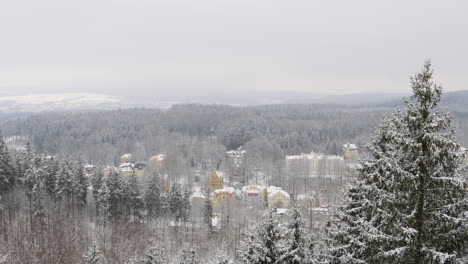 panoramic, winter view of marianske lazne (marienbad). czech republic