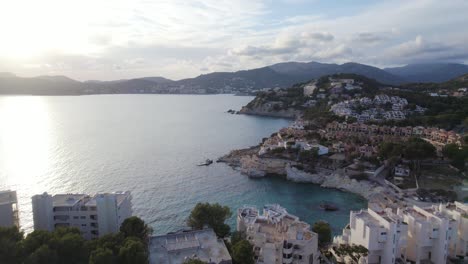 Luxury-Resorts-On-The-Cliffs-Of-Santa-Ponsa-Coastline-In-Mallorca-At-Sunset