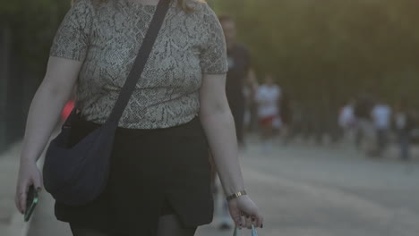woman walking on street