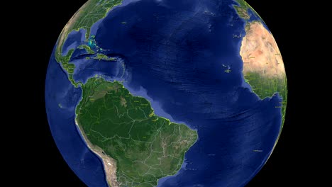 venezuela with flag. 3d earth in space - zoom in venezuela outer