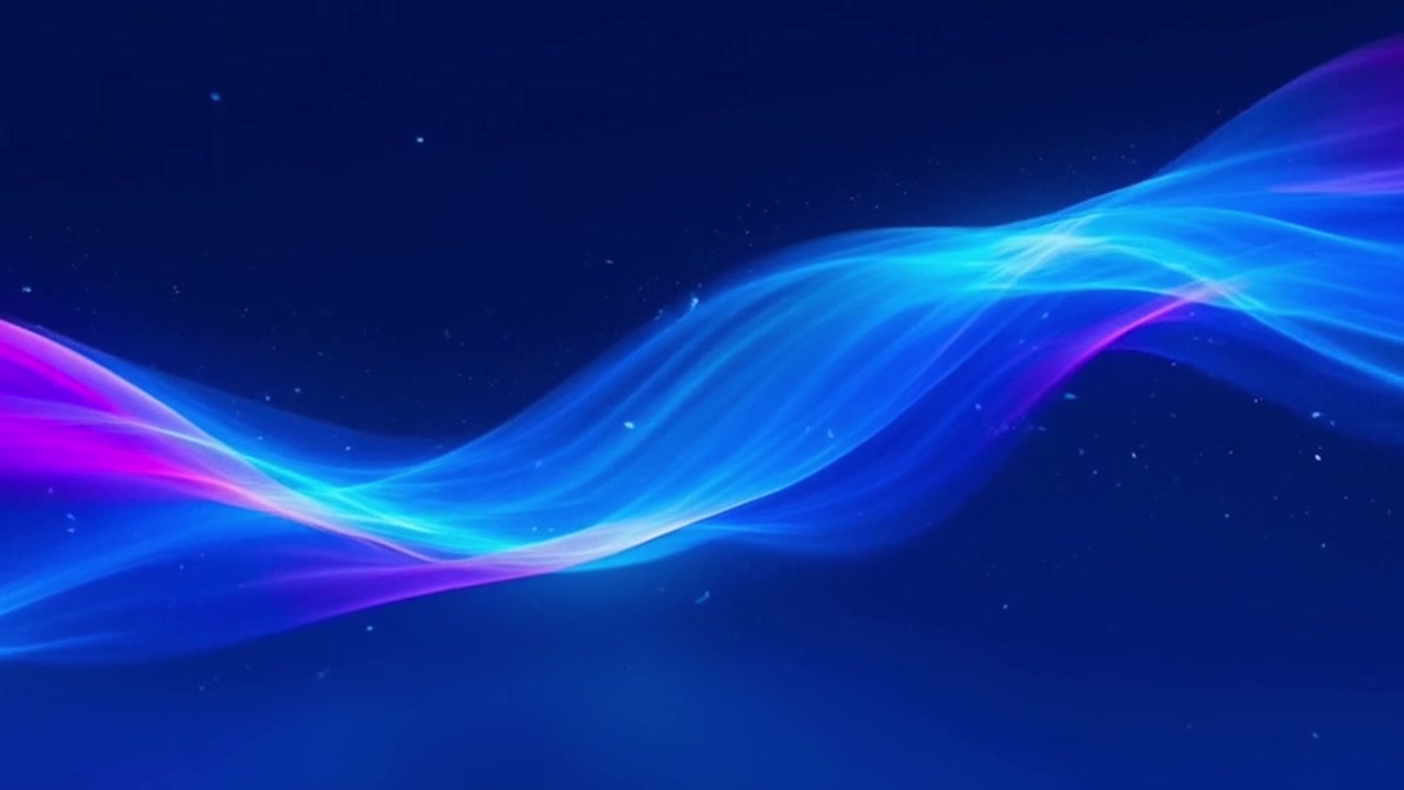 Abstract Blue and Purple Glowing Light Waves Motion Background