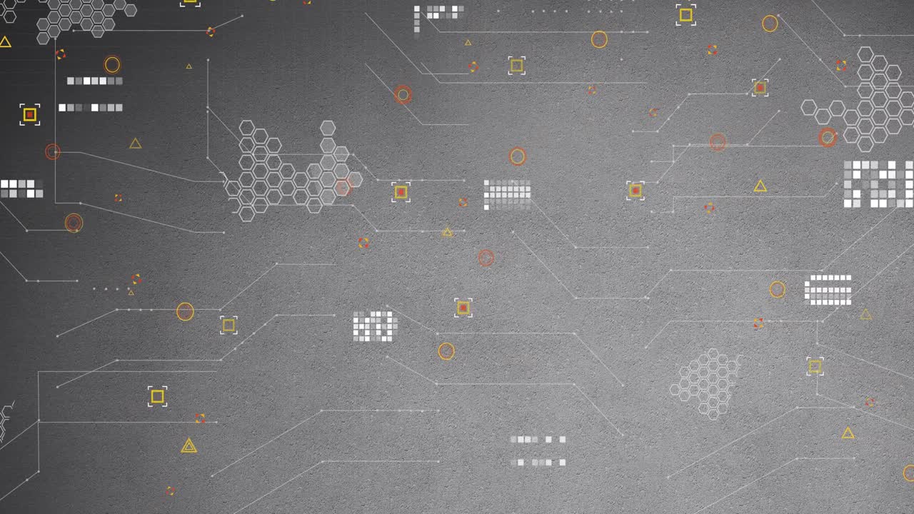animación de la interfaz con conexiones de circuitos contra un fondo gris
