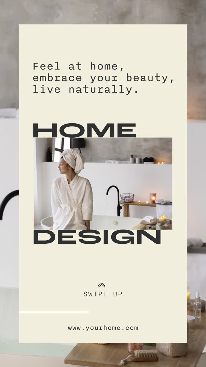 Woman in Bathrobe in a Modern Bathroom for Home Design and Wellness