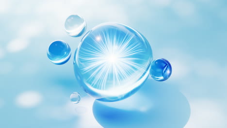transparent blue bubbles background, 3d rendering.