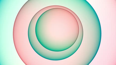 gráfico minimalista abstracto rosa y verde gradiente anillos de luz y círculo vitrina plantilla bucle de fondo