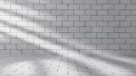una habitación blanca y vacía, con luz y sombra, renderización 3d.