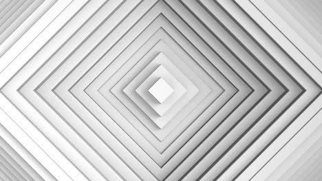 cuadrado abstracto con un efecto de compensación. animación de anillos cuadrangulares blancos puros. fondo abstracto para una presentación de negocios. bucle sin costuras de renderización 4k 3d
